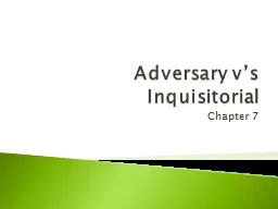 Adversary v’s Inquisitorial