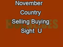 November   Country Selling Buying Sight  U