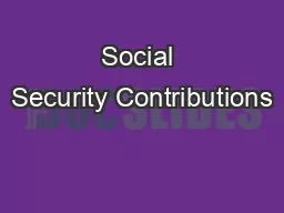 Social Security Contributions