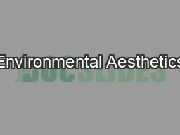 Environmental Aesthetics