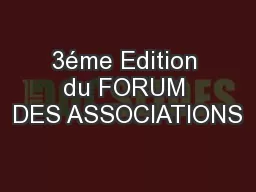 3éme Edition du FORUM DES ASSOCIATIONS