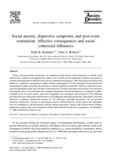 Socialanxiety,depressivesymptoms,andpost-eventrumination:Affectivecons