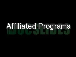 Affiliated Programs
