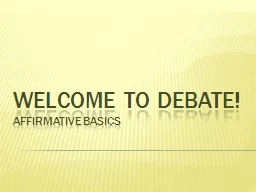 Welcome to debate!