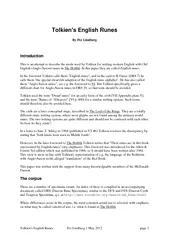 Tolkien's English Runes Per Lindberg 1 May 2012 page 1 Tolkien's Engli
