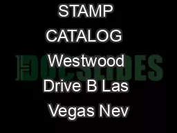 JEWELRY STAMP CATALOG  Westwood Drive B Las Vegas Nev