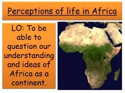 Perceptions of life in Africa