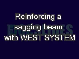 Reinforcing a sagging beam with WEST SYSTEM