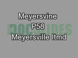 Meyersvine P58 Meyersville Itmd