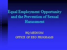 Equal Employment Opportunity and the Prevention of Sexual H