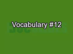 Vocabulary #12