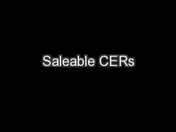 Saleable CERs