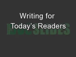 Writing for Today’s Readers