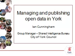 Managing and publishing open data in York
