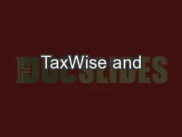 TaxWise and