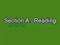 Section A - Reading