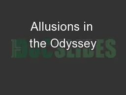 Allusions in the Odyssey