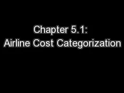 Chapter 5.1: Airline Cost Categorization