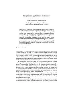 ProgrammingSatan'sComputerRossAndersonandRogerNeedhamCambridgeUniversi