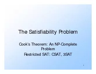 1The Satisfiability ProblemCook
