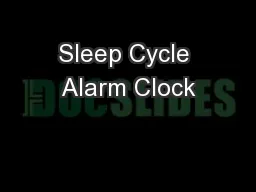 Sleep Cycle Alarm Clock