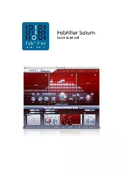 This manual contains complete documentation for FabFilter Saturn in pr