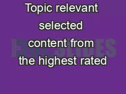 Topic relevant selected content from the highest rated