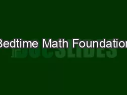 Bedtime Math Foundation