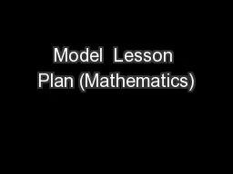 Model  Lesson Plan (Mathematics)