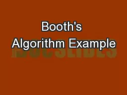 Booth's Algorithm Example
