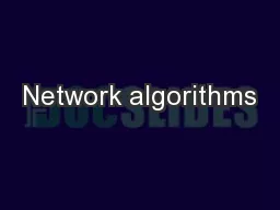 Network algorithms