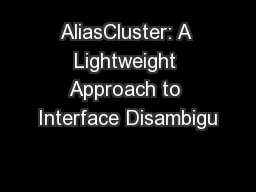AliasCluster: A Lightweight Approach to Interface Disambigu