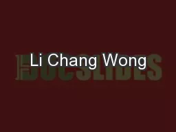 Li Chang Wong