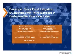 Employer Stock Fund Litigation:  Evaluating