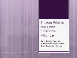 Shared Print in the Orbis Cascade Alliance