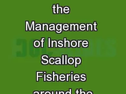 Principles for the Management of Inshore Scallop Fisheries around the