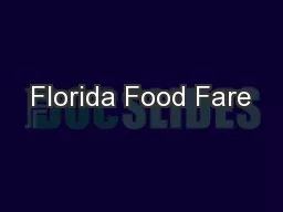 Florida Food Fare