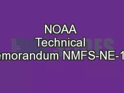 NOAA Technical Memorandum NMFS-NE-189