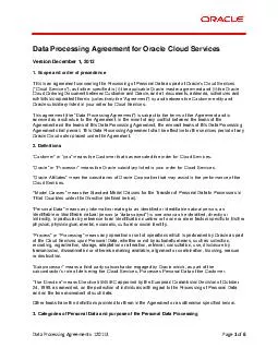 Data Processing Agreement OCT Page of Data Processing