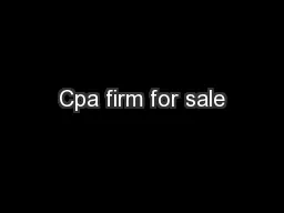 Cpa firm for sale