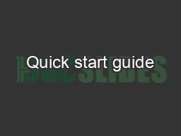 Quick start guide