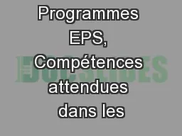 Programmes EPS, Compétences attendues dans les
