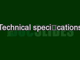 Technical specications