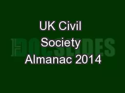 UK Civil Society Almanac 2014