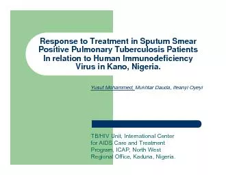 Response to Treatment in Sputum Smear In relation to Human Immunodefic