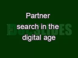 Partner search in the digital age
