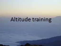 Altitude training