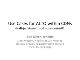 Use Cases for ALTO within CDNs