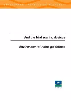 Audible bird scaring devices Environmental noise guidelines