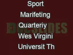 Sport Marifeting Quarteriy    Wes Virgini Universit Th